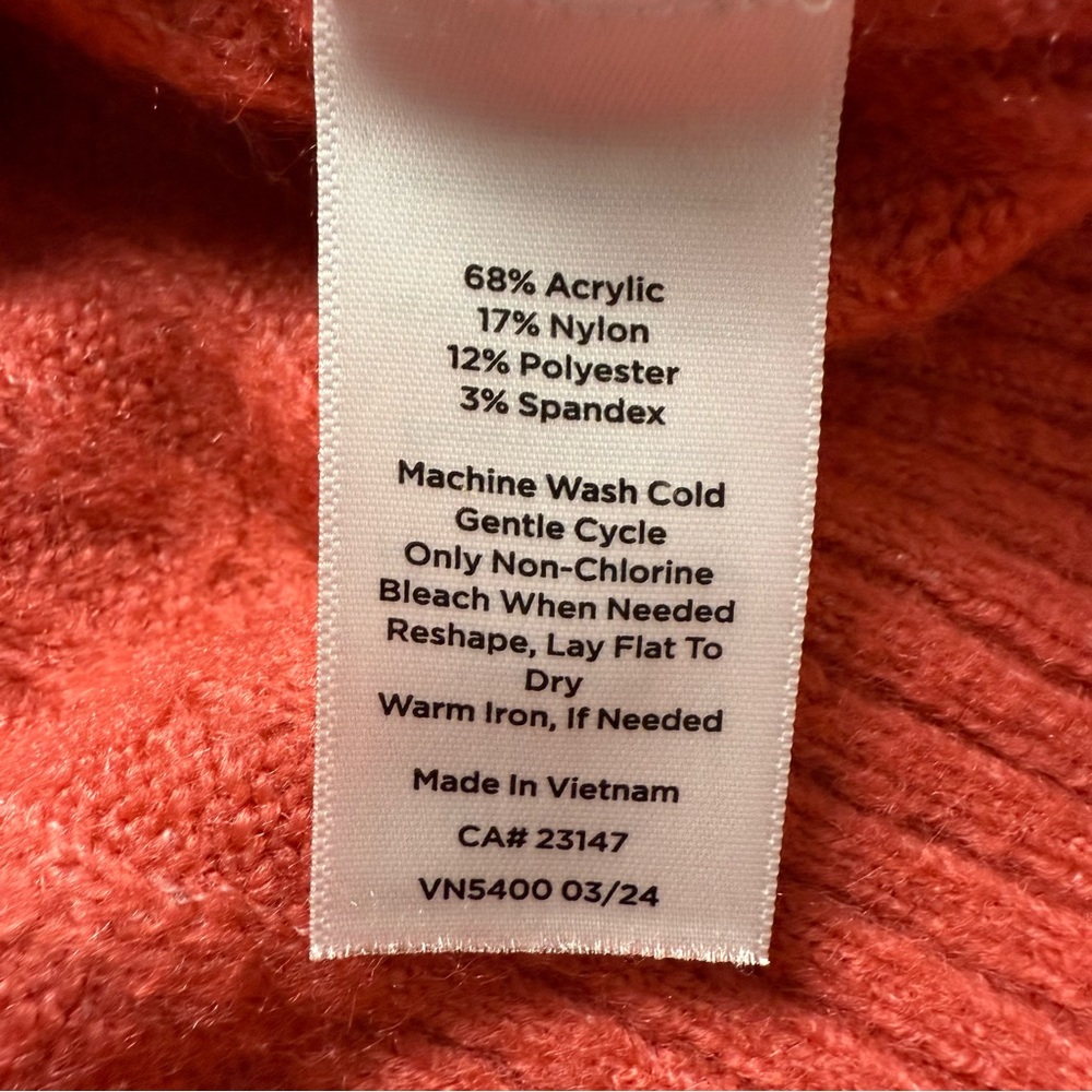 Talbots Half Zip Cable Knit Sweater Size M Coral Coastal Grandma Preppy Classic - Picture 10 of 11